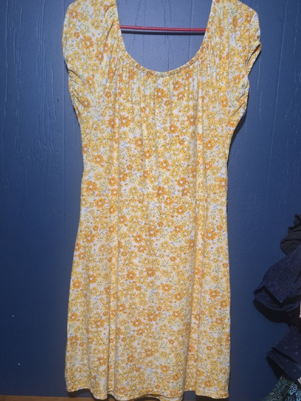No Boundaries Yellow Floral Button-Front Mini Dress - Picture 3 of 3